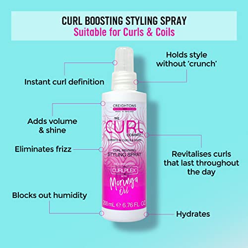 The Curl Company Curl Reviving Styling Spray (200ml) – Professionally Formulated with Nourishing Curplex with Moringa Oil. Experts in Curls & Wav