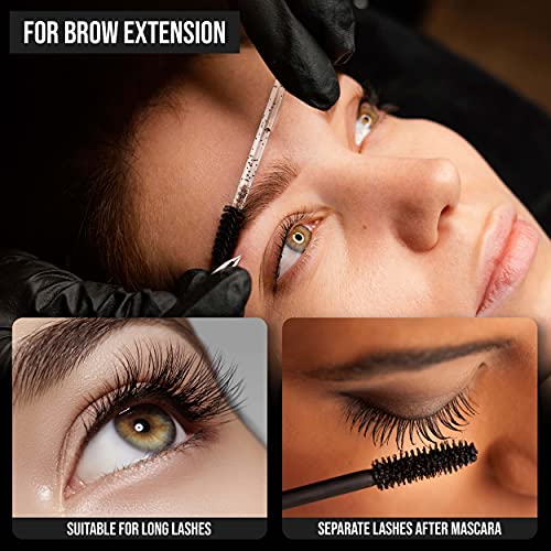 Eyelash Brush Pack of 50 - Bendable, Lightweight Disposable Mascara Wands - 10cm Long Eyelash Spoolies for Lash Extensions, Eyebrows Contouring a