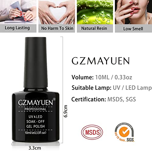 GZMAYUEN Nude UV Gel Nail Polish 10ML Pink UV/LED Soak-Off Gel Polish Set Long Lasting Nail Gel Varnish Nail Art Salon Manicure Kit 6Pcs