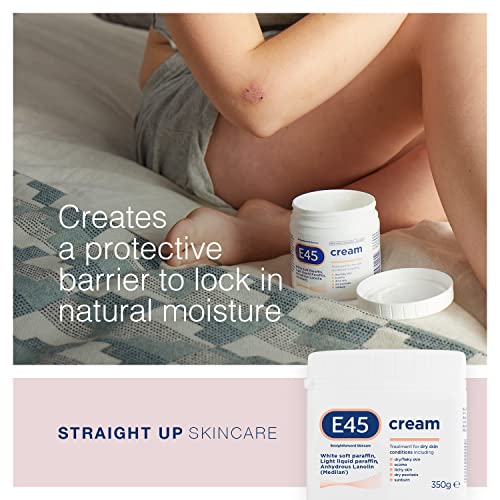 E45 Cream 350 g – E45 Cream for Dry, Irritated Skin – Moisturiser to Soothe Dry & Sensitive Skin - Dermatologically Tested Eczema Dermatitis Crea