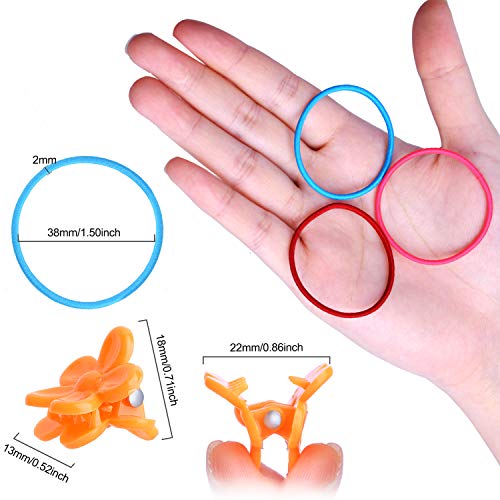 Hair Bobbles, 200Pcs Hair Ties Elastic Hair Bands Ponytail Holders for Girls Women with 15Pcs Mini Hair Clips (Multicolor)