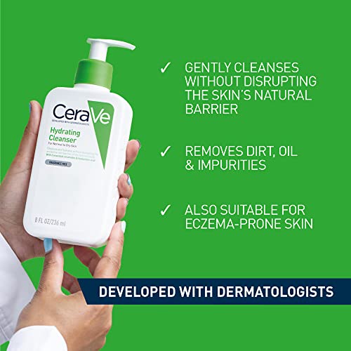 CeraVe Deep Hydration 2-Step Routine for Dry Skin | Cleanser 236 ml and Moisturising Cream 454 g