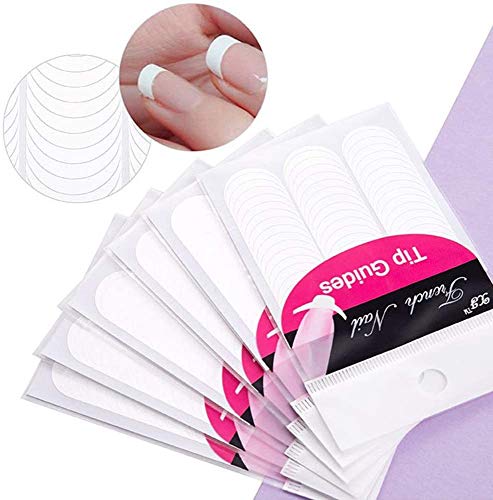 Nail Art Line Guide Stickers,30 Sheet 1440 Pieces French Manicure Set, Self-adhesive French Nail Art Stickers Tip Guides Stickers for Manicure De