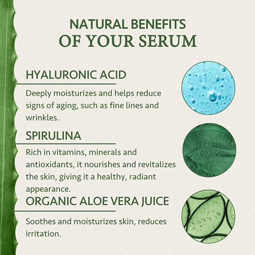 Hydrating Hyaluronic Acid Face Serum for Face 100ml for Women and Men - to Plump and Smooth All Skin Types - Boost Collagen - Vegan & Organic - S