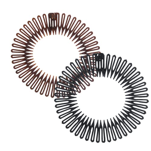 Full Circular Stretch Comb, 2 Pcs Stretch Hair Comb Band, Flexible Plastic Circle Comb, Circular Tooth Headband Brand: CCLKHY