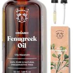 Bionoble Organic Fenugreek Oil 50ml - Oily Macerate made with Sunflower Oil - 100% Pure and Natural - Body, Chest, Buttocks, Hair - Vegan and Cru