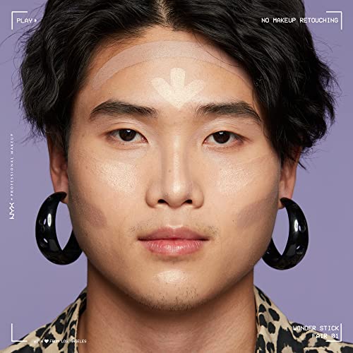 NYX Professional Makeup Highlight & Contour Stick, Dual-Ended Contour Stick, Shapes and Brightens, Blendable & Vegan, Wonder Stick, Fair