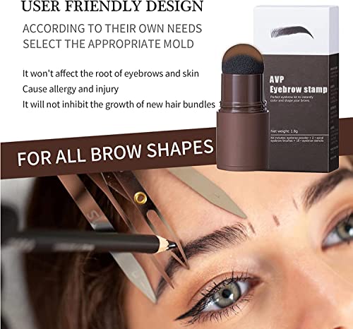Eyebrow Stencil Kit, Eyebrow Stamp Kit, Waterproof Brow Stamp Shaping Kit, Eyebrow Powder Stencil Kit, Eyebrow Stamp Makeup Tools with 10 Reusabl