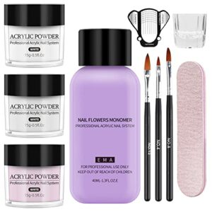 Yokilly Acrylic Nail Kit,Acrylic Powder Set with Pink White Clear Colors,Professional Acrylic Nail Kits Set