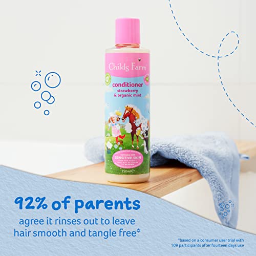 Childs Farm | Kids Conditioner 250ml | Strawberry & Organic Mint | All Hair Types | Conditions & Nourishes | Suitable for Dry, Sensitive & Eczema