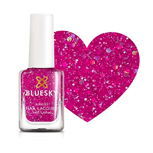 Bluesky Kids Nail Varnish – DISCO TIME, Pink. Easy Peel-off, Non-Toxic, Water- based, Odour-free Nail Polish for Kids, 5ml