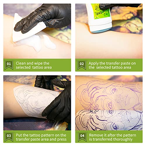 Healvian Tattoo Stencil Gel, Professional Tattoo Skin Solution, 51g Tattoo Transfer Cream Gel Green Soap Tattoo Transfer Soap for Tattoo Stencil