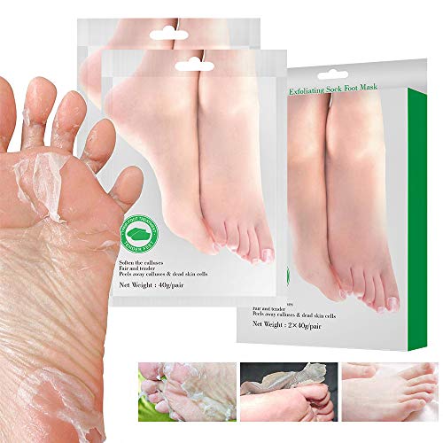 BOMPOW Foot Peel Mask, Exfoliating Socks Foot Mask, Peel Off Dry Dead Cracked Hard Skin in 3-7 Days, Lavender Scented Exfoliating Foot Socks, 2 P