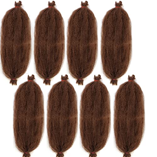 Leeven 16 Inch Pre Separated Springy Twist Hair for Afro Marley Locs 8 Packs Pre-Fluffed Popping Spring Twist Crochet Hair for Distressed Locs Af