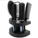 5Pcs Hair Comb Brush Set with Mirror Hairbrush Holder Professional Massage Combs Cosmetics Hair Styling Tools Sets for Women Ladies Adults Kids (