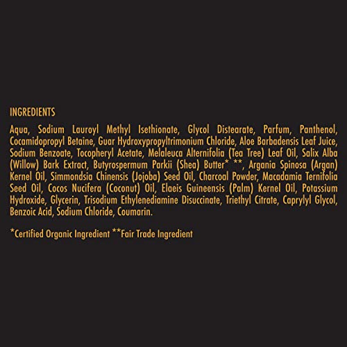 Shea Moisture African Black Soap Bamboo Charcoal Deep Cleansing Shampoo, with Tea Tree Oil and Willow Bark Extract, to Cleanse and Calm Dryness P