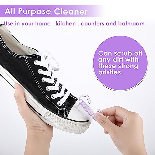 8 Pcs Nail Cleaning Brush with Handle Grip, Fingernail Scrub Cleaning Brushes Manicure Dust Brush Pedicure Scrubbing Tool for Toes and Nails, Hom