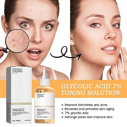 Glycolic Acid 7% Toning Resurfacing Solution, 2pcs Ordinary Glycolic Acid Toning Solution, Glycolic Acid The Ordinary, Exfoliate,Brighten,and Ble