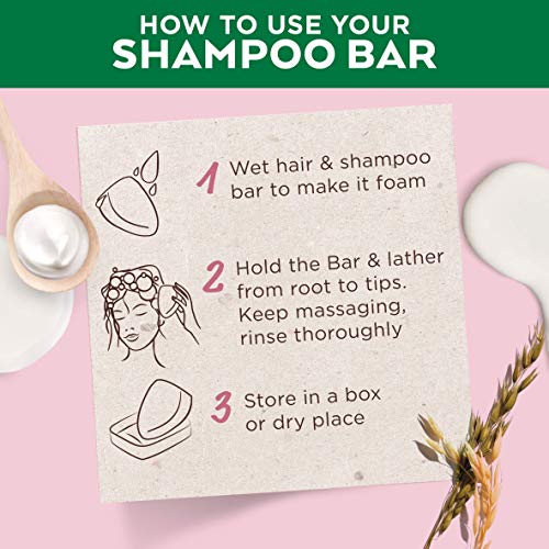 Garnier Ultimate Blends Delicate Oat Softening Shampoo Bar for Sensitive Scalp and Fragile Hair, Clear, 60 g (Pack of 1)