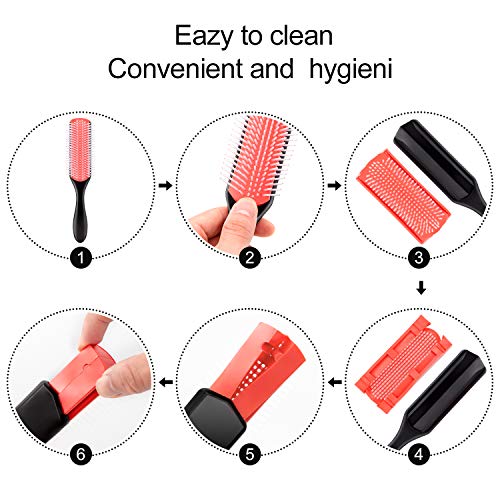 Mabox Curly Hair Brush 2Pcs - 9 Row and 5 Row Curl Defining Brush for Thick Curly Hair 3a to 4c, Wavy Hair of Women and Kids