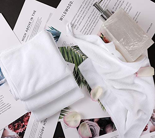 Microfibre Face Cloths Makeup Remover Cloths Face Drying cloths Wash Towels Facial Cleansing Towels Super Soft 30cm x 30cm 8 Pack white