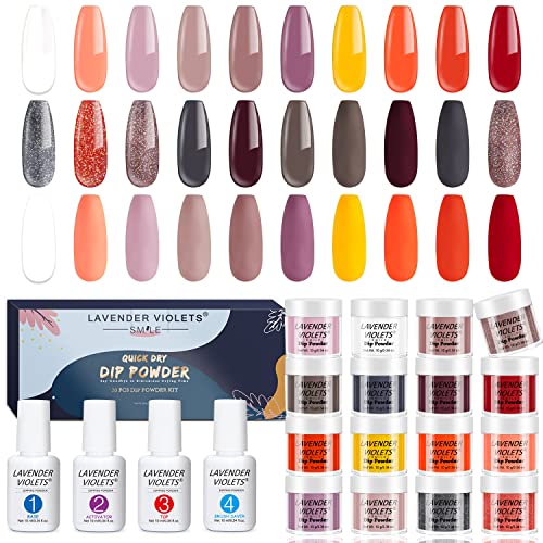 Lavender Violets 20 Pcs Dipping Powder System m962 9601 GROUP (French Nail)