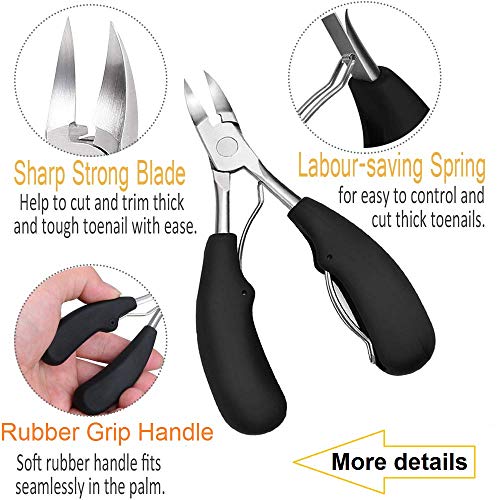 4PCS Toe Nail Clipper for Ingrown or Thick Toenails,Toenails Trimmer and Professional Podiatrist Toenail Nipper for Seniors with Surgical Stainle