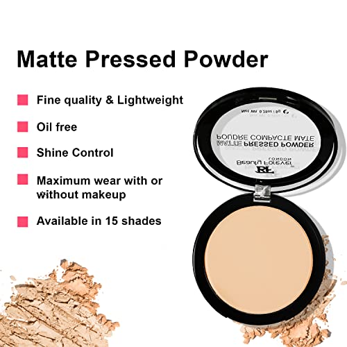 Beauty Forever Matte Pressed Powder, Oil Free & Lightweight, 8gms (01 TRANSPARENT)