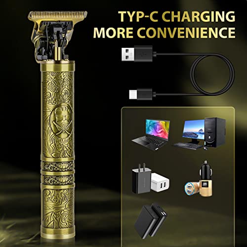 Hair Clippers Beard Trimmer for Men,Electric Cordless Rechargeable Hair Trimmer Set for Barbers and Home,USB Zero Gapped T Blade Hair Cutting Kit