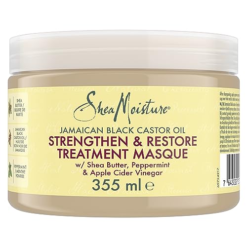 SheaMoisture Jamaican Black Castor Oil Strengthen & Restore Hair Treatment Mask silicone and sulphate free hair mask for natural, chemically proc
