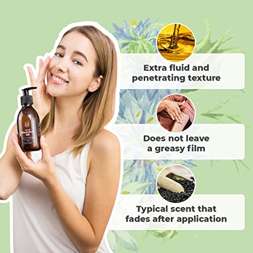 Bionoble Pure Organic Black Seed Oil, Cold Pressed 50ml - Glass bottle + Pipette + Pump - Black Cumin Seed Oil for Hair Growth - Anti-Acne and Pu