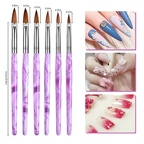 Kalolary 22pcs UV Gel Nail Art Brush Set, Acrylic Nail Art Dust Brush Nail Art Dotting Pen Nail Painting Brush Pen Nail Art Tips Builder Brush Ge