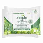 Simple Regeneration Age Resisting Biodegradable Facial Wipes remove make-up and fights premature ageing for sensitive skin 20 wipes,package may v