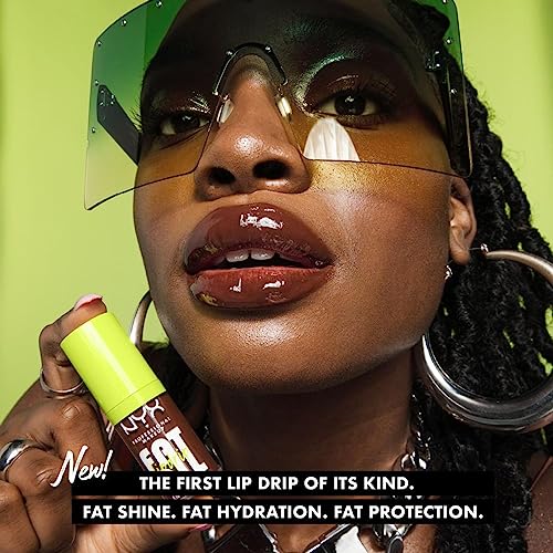 NYX Professional Makeup Lip Gloss, High Shine, Non-Sticky FInish, 12 Hours Hydrating, Fat Applicator, With Squalane, Raspberry and Cloudberry Oil