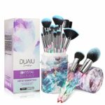 DUAIU Makeup Brushes 15pcs Premium Synthetic Bristles Crystal Handle Set Kabuki Foundation Brush Face Lip Eye Makeup Brush Sets Professional with
