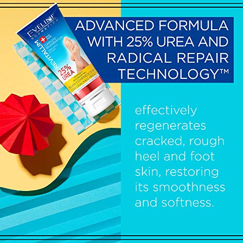 Eveline Cosmetics Revitalum Cream-compress for Cracked Heels 8 in 1 | 75 ML | Moisturising Foot Cream for Cracked Heels Treatment | 25% UREA | Fa