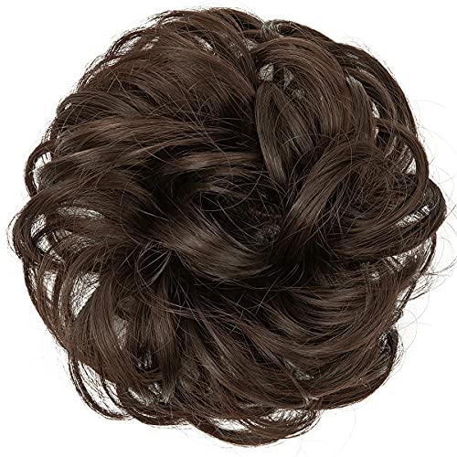 Messy Hair Bun Extensions Curly Wavy Hair Scrunchies for Women Girls Large Synthetic Donut Updo Hair Pieces Hair Chignons