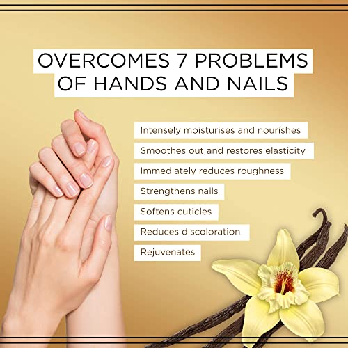 Eveline Cosmetics Argan & Vanilla Luxurious Moisturising Repair Hand and Nail Cream - Nourishing Serum for Very Dry Skin | 100 ML | Fast-absorbin