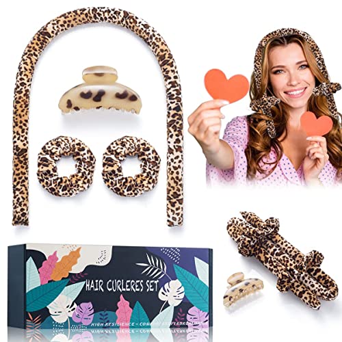 High Resilience Sponge Heatless Curling Rod Headband, Women Curls, Soft and Comfortable Sleep Silk No Heat Curls Ribbon, Adjustable Wave Iron Kit