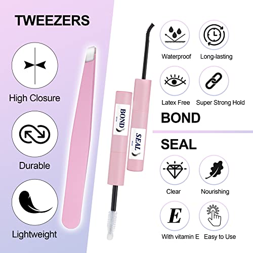 DIY Lash Extension Kit Cluster Lashes 240pcs Lash Cluster Individual Eyelash Extension Kit Natural D Curl Cluster Lash with Lash Bond and Seal, A