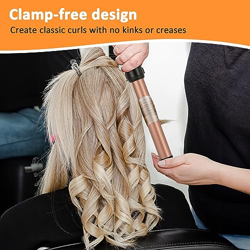 LXMTOU Curling Wand 25mm Ceramic Hair Curler Wand for Short to Long Hair Professional Styler 1 Inch Curling Iron with Clampless 100°C-230°C Tempe