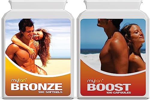 MyTan Ultimate Tanning Pack (Both Bronze & Boost) | 200 Sun Tan Tablets | Safe, Natural Tanning Supplement | Worldclass Tanning Pills