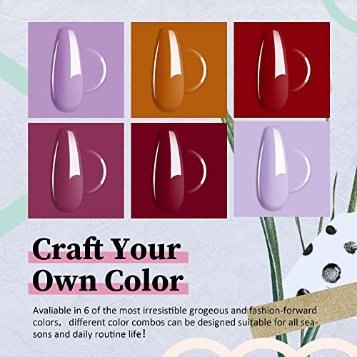 CICK Gel Nail Set Nail Lamp,72W UV LED Nail Dryer Curing Gel Nail Polish Set 6 Gel Colors Matte&Glossy Top Coat Base Coat, Essential Manicure Too