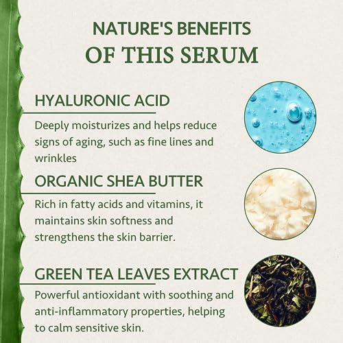 Hyaluronic Acid Face Cream 100ml - Skincare Face Moisturizer for Women with Aloe Vera - Organic Face Cream for Women - Repair Night and Day Cream