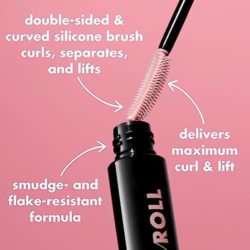e.l.f. Lash 'N Roll Mascara, Curling Mascara For Visibly Lifted Lashes, Lifts & Separates Lashes. Long-Lasting Formula, Vegan & Cruelty-Free, Bla