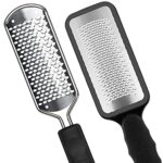 Foot Files Stainless Steel Pedicure and Dual Sided Foot File Hard Skin Remover Professional Foot Care Tool for Hard Skin and Dry Cracked Feet Scr