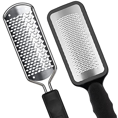 Foot Files Stainless Steel Pedicure and Dual Sided Foot File Hard Skin Remover Professional Foot Care Tool for Hard Skin and Dry Cracked Feet Scr