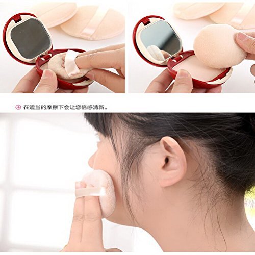 Cosmetic Powder Puff, 5 Pieces Cosmetic Soft Sponge Small Round Face Foundation Facial Makeup Blending Puff Beige(2.36inch)