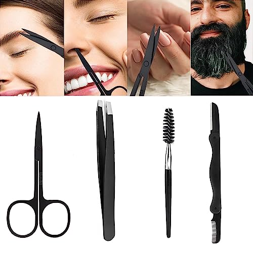 Eyebrow Set, 5-in-1 Eyebrow Trimming Set, Eyebrow Scissors Eyebrow Tweezers Eyebrow Comb Eyebrow Scissors, Eyebrow Trimming Kit Professional Eyeb