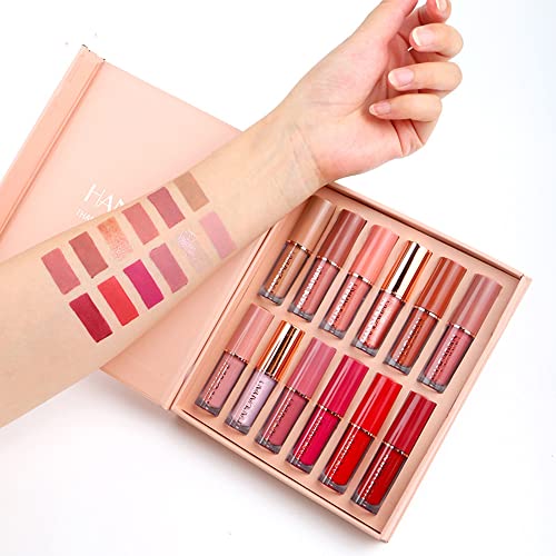 Matte Lipstick Makeup Set, Beauty Lips, Intense pigments,Waterproof Long Lasting Lip Makeup Gift Kit (12 Colors) - gifts for women